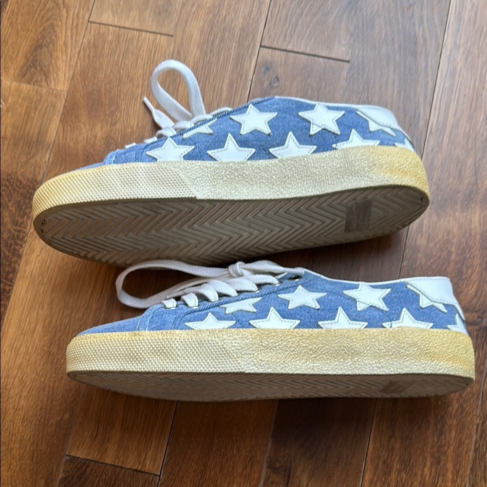 Saint Laurent Denim Star Sneakers - Picture 2 of 7